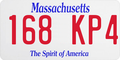 MA license plate 168KP4