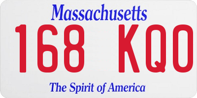 MA license plate 168KQ0