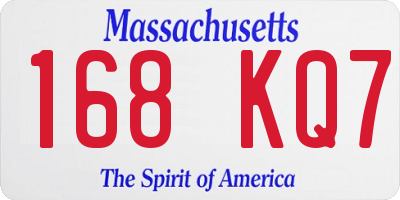 MA license plate 168KQ7