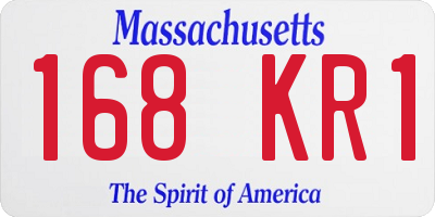 MA license plate 168KR1