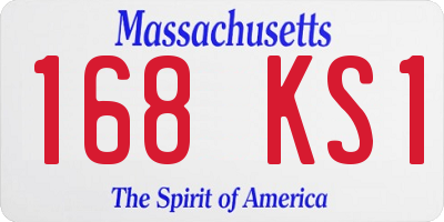 MA license plate 168KS1