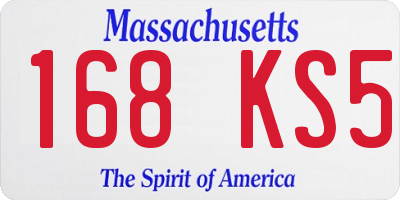 MA license plate 168KS5