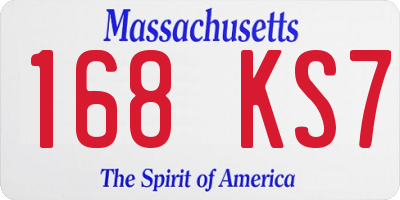 MA license plate 168KS7