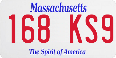 MA license plate 168KS9