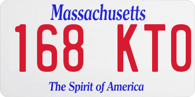 MA license plate 168KT0