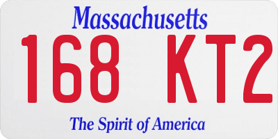 MA license plate 168KT2