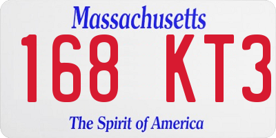 MA license plate 168KT3