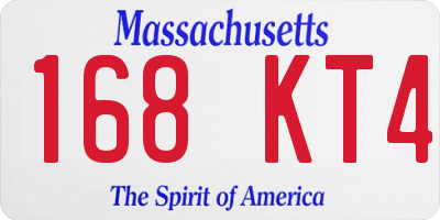 MA license plate 168KT4