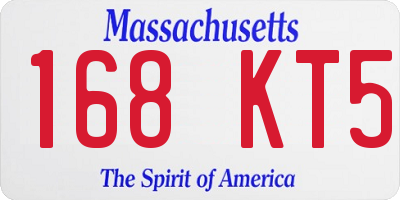 MA license plate 168KT5