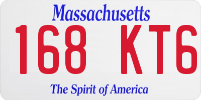 MA license plate 168KT6
