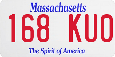 MA license plate 168KU0