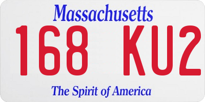 MA license plate 168KU2
