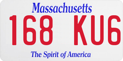 MA license plate 168KU6