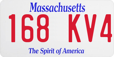 MA license plate 168KV4