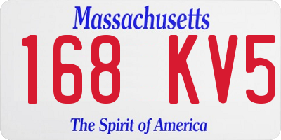 MA license plate 168KV5