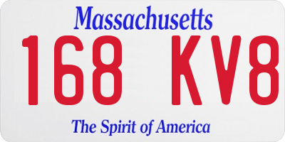 MA license plate 168KV8