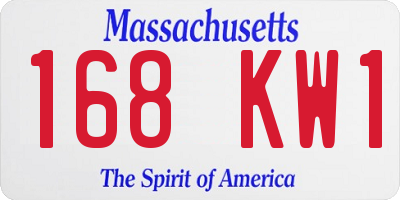 MA license plate 168KW1