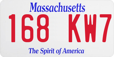 MA license plate 168KW7