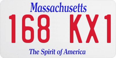 MA license plate 168KX1