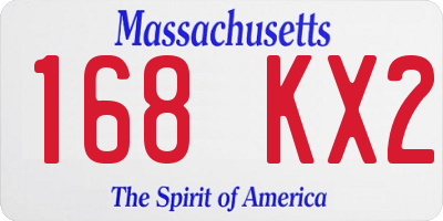 MA license plate 168KX2