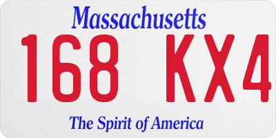 MA license plate 168KX4