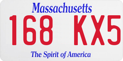 MA license plate 168KX5