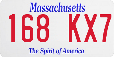 MA license plate 168KX7