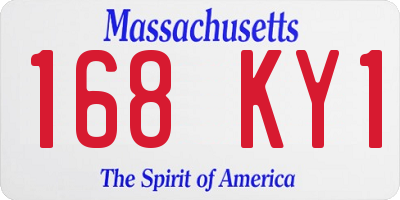 MA license plate 168KY1