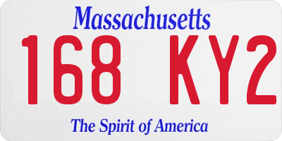 MA license plate 168KY2