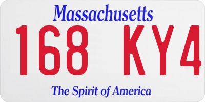 MA license plate 168KY4
