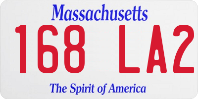 MA license plate 168LA2