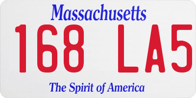 MA license plate 168LA5
