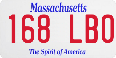 MA license plate 168LB0