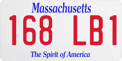 MA license plate 168LB1