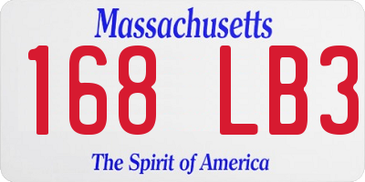 MA license plate 168LB3