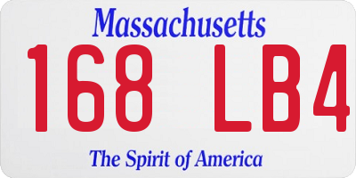 MA license plate 168LB4