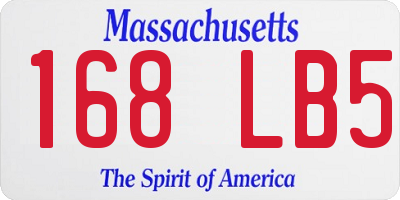 MA license plate 168LB5