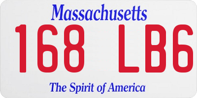 MA license plate 168LB6