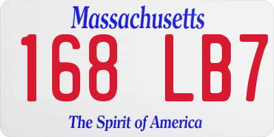 MA license plate 168LB7