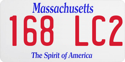 MA license plate 168LC2
