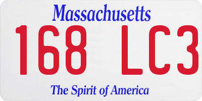 MA license plate 168LC3