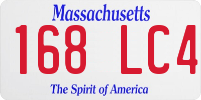 MA license plate 168LC4