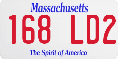 MA license plate 168LD2