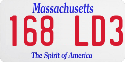 MA license plate 168LD3