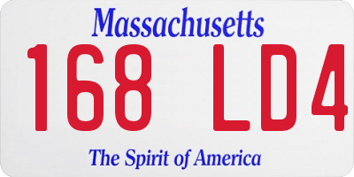 MA license plate 168LD4