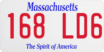 MA license plate 168LD6