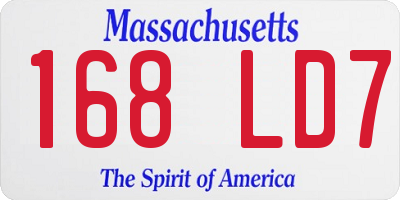 MA license plate 168LD7
