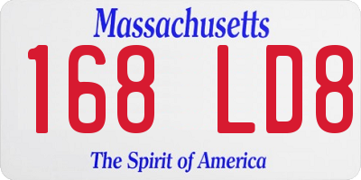 MA license plate 168LD8