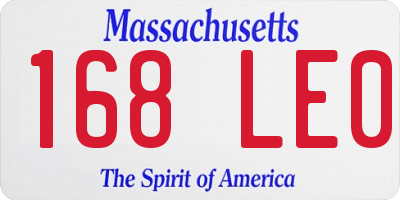 MA license plate 168LE0