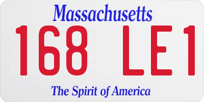 MA license plate 168LE1